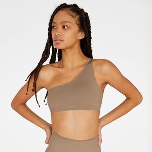 SET Active SCULPTFLEX Ribbed One Shoulder Bra & Leggings in Sand